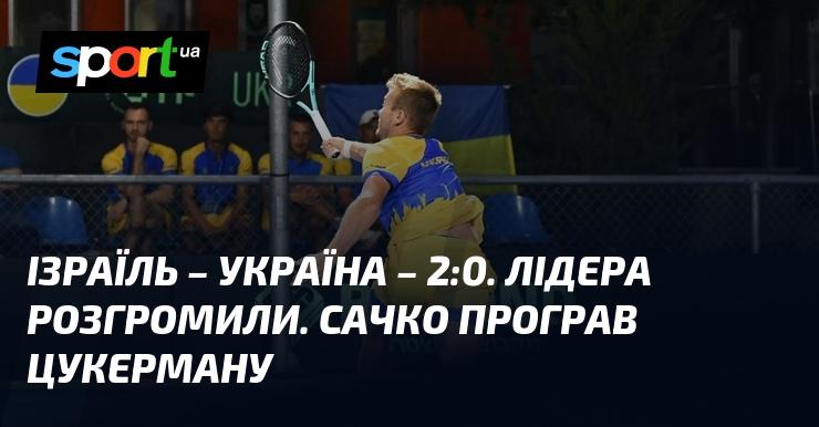 Ізраїль переграв Україну з рахунком 2:0. Лідера команди було розгромлено. Сачко зазнав поразки від Цукермана.